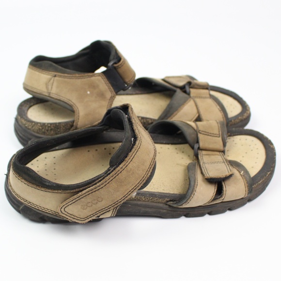 Ecco Cosmo Men Brown Sport Sandal Shoe leather